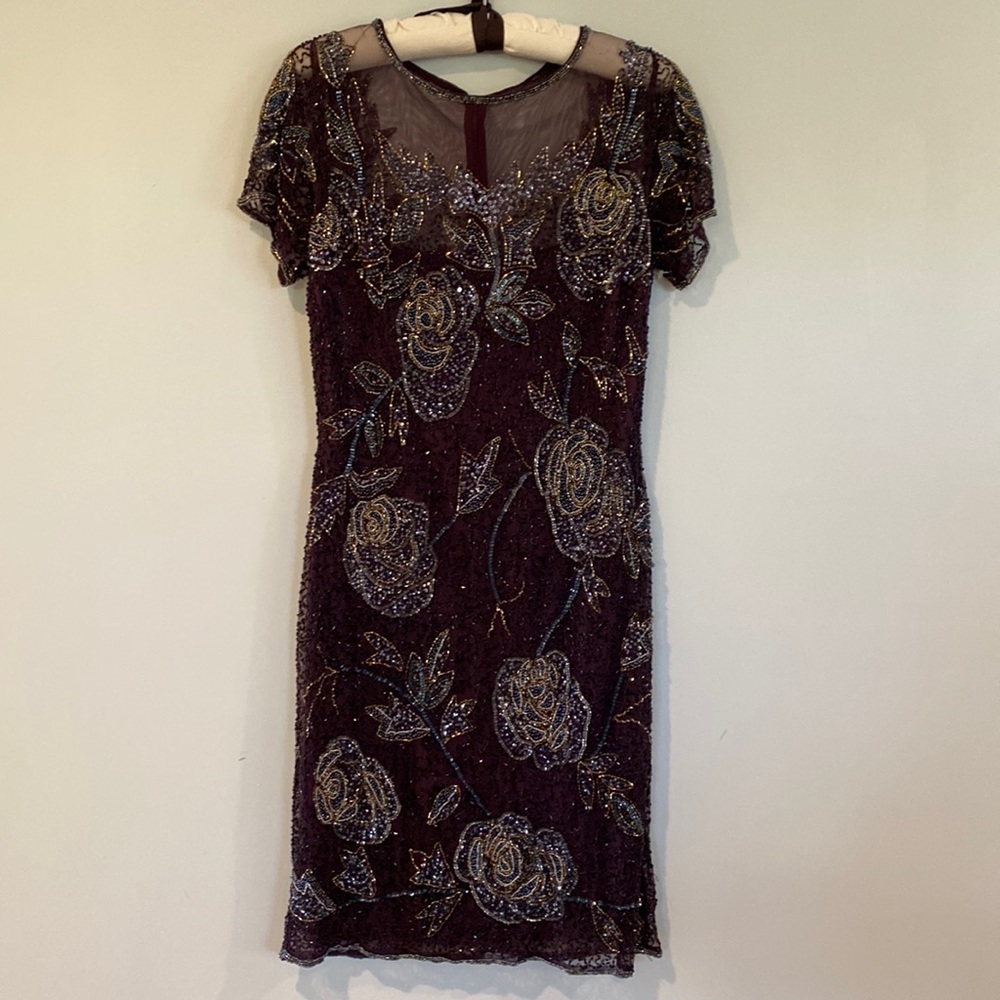 Pisarro Nights purple beaded dress size 8